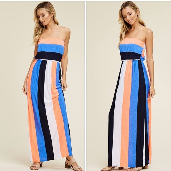 💙LAST ONE 💙 🧡 Striped Maxi Dress💙PRICE FIRM - Picture 2 of 4